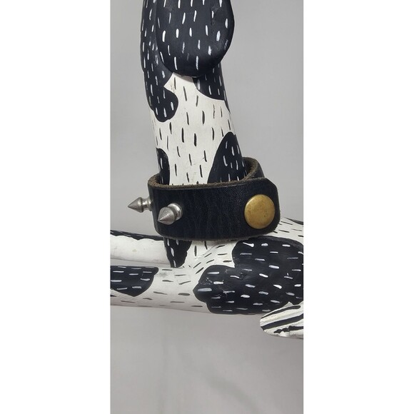 Oaxacan Painted Mexican Folk Art Dog Leather Collar Alebrije Wood By Juan 15x11" - Picture 3 of 16